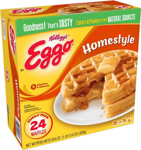 Eggo Frozen Waffles Homestyle 24-Count — Front view