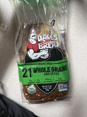 Dave’s Killer Bread Organic Bread 21 Whole Grains and Seeds 20.5 oz — front of pack