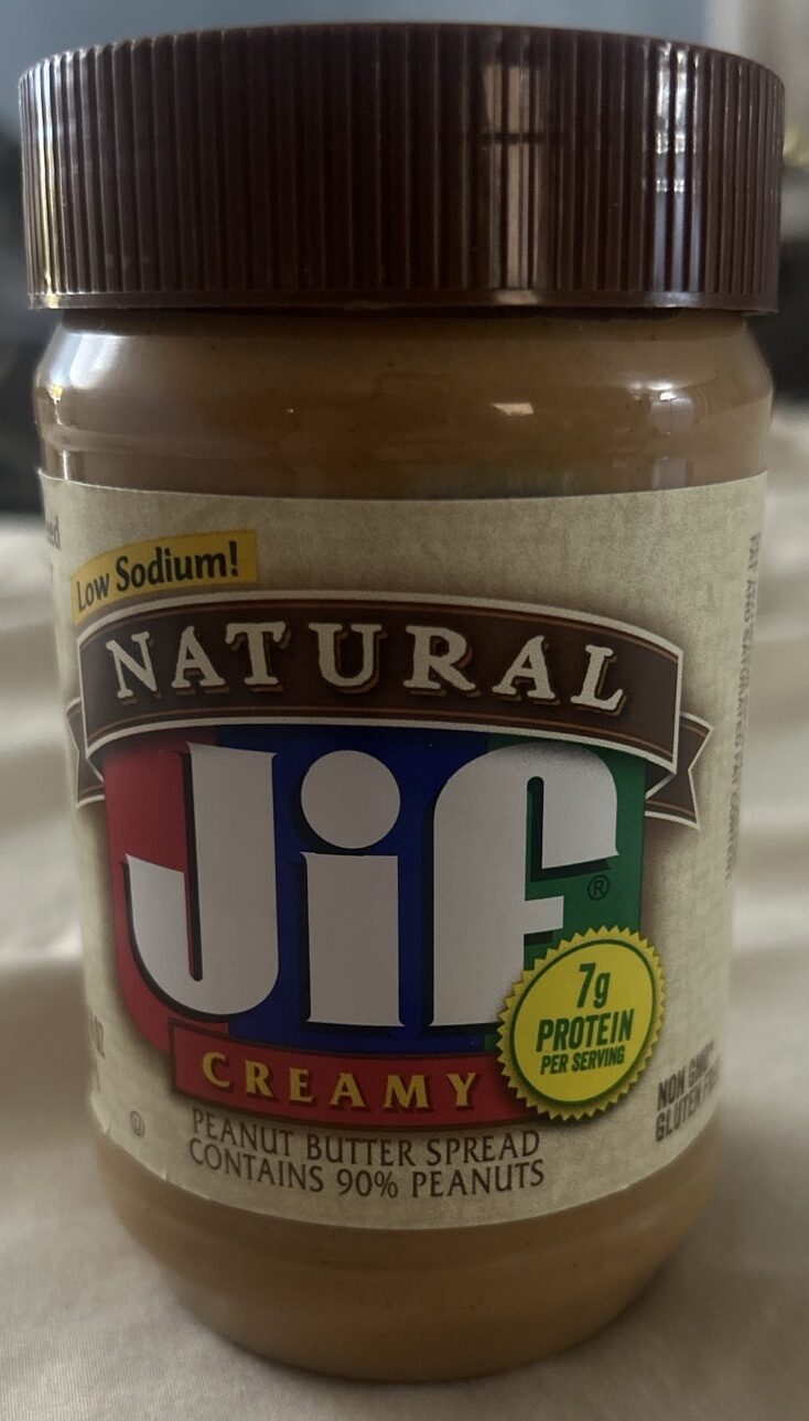 Jif Peanut Butter Natural Creamy 16 oz — Front view