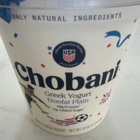 Chobani Greek Yogurt Plain 5.3 oz — front of pack