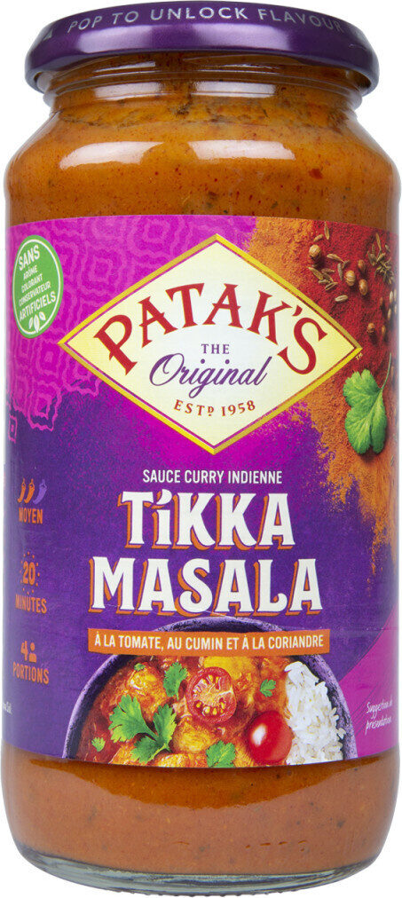 Patak’s Curry Sauce Tikka Masala 15 oz — Front view